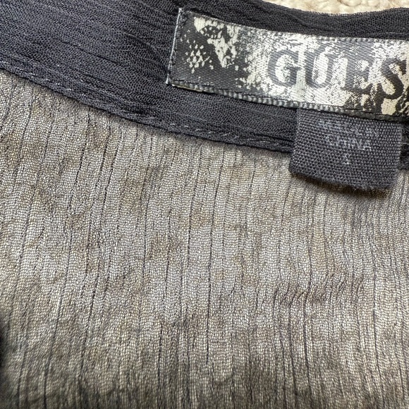 Guess size small black sleeveless sheer blouse in excellent like-new condition - Picture 5 of 5